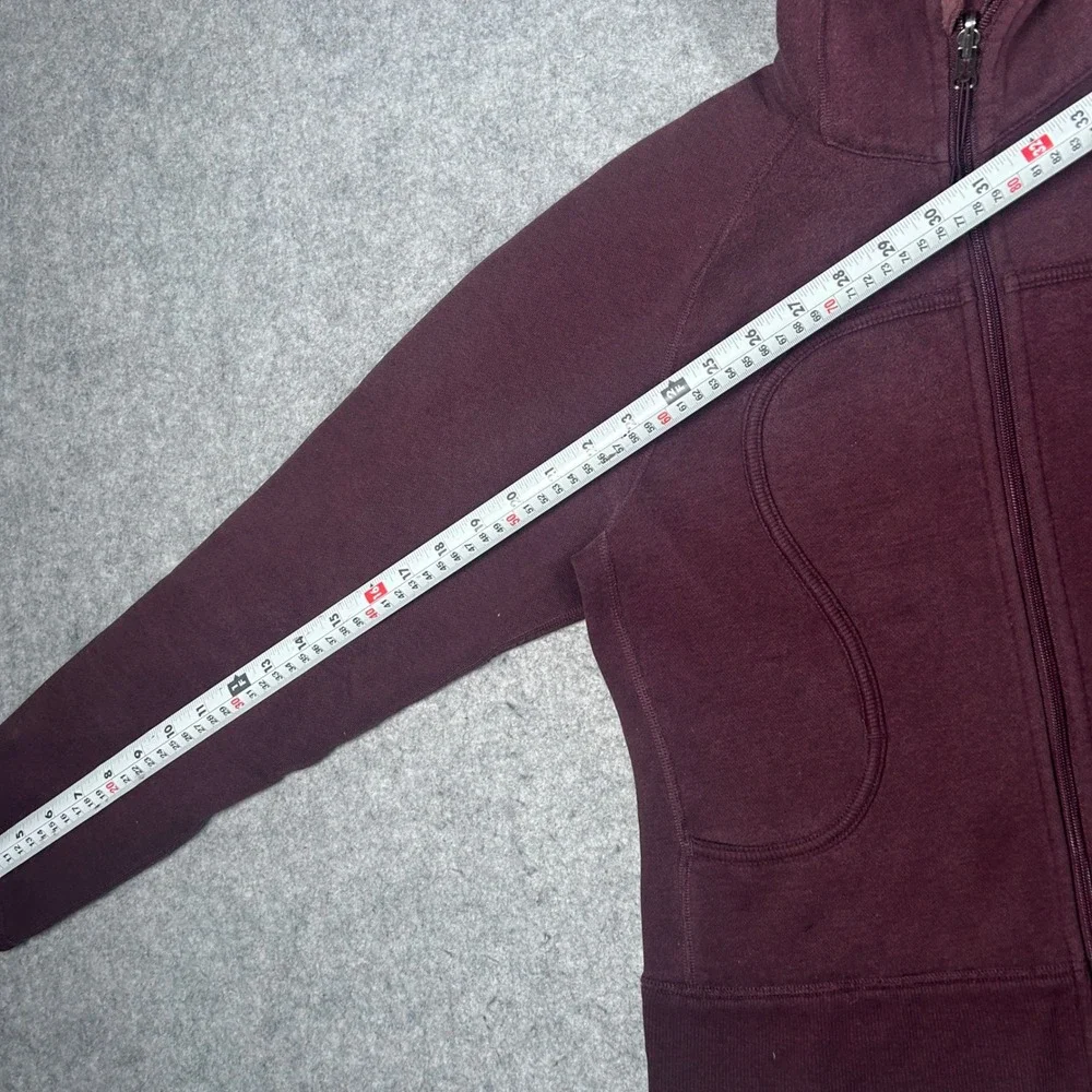 Lululemon Scuba Hoodie Women 4 Burgundy Full Zip Scuba Fleece Jacket Activewear - Picture 7 of 14